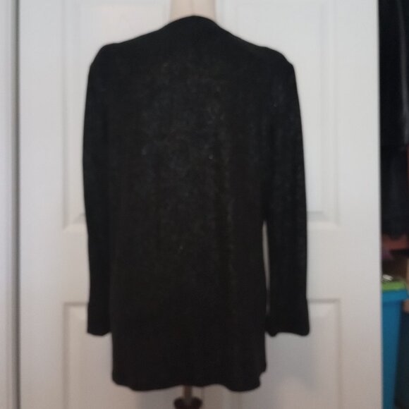 Elegant Black Sparkle Evening Twin Set Blouse sz 12 - Picture 6 of 9
